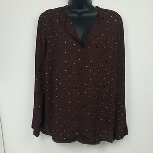 Primark Brown Polka Dot Blouse (SIZE 8)